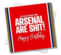 Punkcards - Arsenal Birthday Card - Funny Football Birthday Card - Football Greeting Card - From Spurs or Chelsea Fans