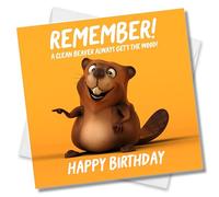 Punkcards - Birthday Card Women - 'Remember, a clean beaver always gets the wood!' - Birthday Card for Her - Birthday Card for Girlfriend - Birthday Card for Friend