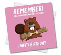 Punkcards - Birthday Card Women - 'Remember, a clean beaver always gets the wood!' - Birthday Card for Her - Birthday Card for Girlfriend - Birthday Card for Friend