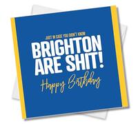 Punkcards - Brighton FC Birthday Card - Funny Football Birthday Card - Football Greeting Card - From Crystal Palace Football Fans