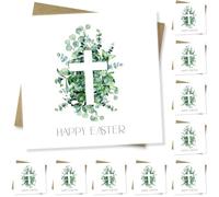 Punkcards - Celebrate the True Meaning of Easter, Pack of 10 Religious Easter Cards with Cross Design