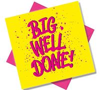 Punkcards - Congratulations Card - ‘Big Well Done!’ - Well Done Cards - Congratulations Greeting - You Did It - Good News - Celebrate Success Greetings Cards