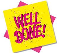 Punkcards - Congratulations Card - ‘Well Done!’ - Well Done Cards - Congratulations Greeting - You Did It - Good News - Celebrate Success Greetings Cards - Comes with Emoji Stickers