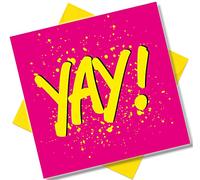 Punkcards - Congratulations Card - ‘YAY!’ - Well Done Cards - Congratulations Greeting - You Did It - Good News - Celebrate Success Greetings Cards - Comes with Emoji Stickers
