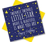 Punkcards - Friend Birthday Card Female - 'Twinkle Twinkle Little Star Brave & Beautiful is what you are' - Best Friend Birthday Card - Birthday Card Friend Female