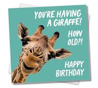 Punkcards - Funny Birthday Card, 'You're having a giraffe!' - Funny Birthday Cards for Men