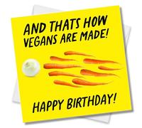 Punkcards - Funny Birthday Cards - “And that’s how Vegans are made” - Best Friend Birthday Card - Funny Birthday Card for Men - Funny Birthday Card for Women