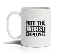 Punkcards - Funny Coffee Mugs - ‘Not The Worst Employee' - Novelty Xmas Mug - Secret Santa Gift - Festive Christmas Co-Worker - Birthday Gift - Microwave Safe - 11oz Ceramic Cup