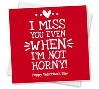Punkcards, Funny Valentine’s Card For Husband, Funny Valentines Card For Him, Valentine’s Card for Wife, I Miss You Even when I’m not Horny!