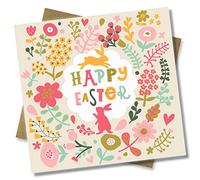 Punkcards - Happy Easter Card - Easter Wishes Greeting Card - Watercolour floral - Religious Easter Faith - For Friend or Family