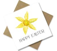 Punkcards - Happy Easter Card - Easter Wishes Greeting Card - Watercolour floral - Religious Easter Faith - For Friend or Family