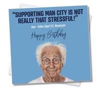 Punkcards - Man City Birthday Card, Funny Football Birthday Card, Manchester City Fan, Supporter Birthday Card