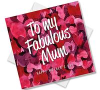 Punkcards - Mothers Day Cards - ‘To my fabulous mum’ - Card for Mum - Mothers Day Cards for Mum - from Daughter Son - Mothers Day Gifts - Moms Day Card - Love You Card - Pink Flowers