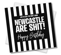 Punkcards - Newcastle United Birthday Card - Funny Football Birthday Card - Football Greeting Card - From Sunderland or Middlesbrough FC