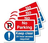 Punkcards - No Parking Sign - 4 Pack - “No Parking Keep Clear 24 hour Access Required” - Safety Sign - Warning Sign - A4 Sign - 210mm x 297mm - 3mm Correx