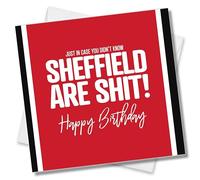 Punkcards - Sheffield United FC Birthday Card - Funny Football Birthday Card - Football Greeting Card - From Sheffield Wednesday or Leeds United Football Fans