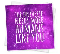 Punkcards - Thank You Cards, The Universe Needs More Humans Like You, Thank You & Appreciation Card, Single Greeting Card