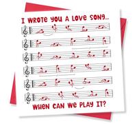 Punkcards - Valentine’s Card For Him, Valentines Card For Her, Husband Valentines Day Card, I wrote you a love song, when can we play it?