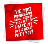 Punkcards, Valentine’s Day Card, Valentine’s Card For Husband, Valentine’s Card For Wife, The most wonderful thing I decided to do was to share my life & heart with you!