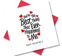 Punkcards - Valentines Card for Him - Valentine Card for Her - ‘You're The Best Thing’ - Romantic Card for Valentines Day - Valentine’s Card for Husband or Wife