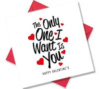 Punkcards - Valentine's Cards - ‘The only one I want is you’ - Valentines Card Husband - Romantic Valentines Cards Wife - Valentines Card for Him - Valentines Cards for Her