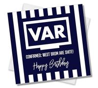 Punkcards - West Bromwich Albion Birthday Card - Funny Football Card - Football Greeting Card - From Wolves, Villa or Blues Supporter - Baggies Fan - Funny Football Birthday