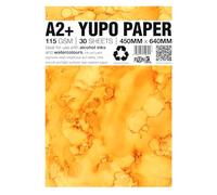 Punkcards - Yupo Paper - Alcohol Inks - Yupo Paper A2 - Alcohol Ink Art Paper - for Artists and Painters - 30 Sheets - 115gsm - A2+ - 450mm x 640mm