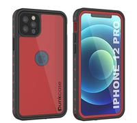 PunkCase Designed for iPhone 12 Pro Waterproof Case [StudStar Series] [Slim Fit] [IP68 Certified] [Dirtproof] [Snowproof] 360 Full Body Armor Cover For iPhone 12 Pro (6.1") (2020) [Red]