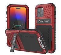 Punkcase for 14 Pro Max Waterproof Aluminum Case [Metal Extreme 3.0 ] IP68 Military Grade Bumper Cover W/Buillt in Screen Protector & Kickstand | Protection for iPhone 14 Pro Max (6.7") [Red]