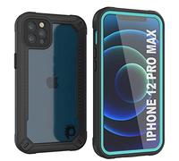 Punkcase for iPhone 12 Pro Max Waterproof Case [Maximus Series] [Slim Fit] [IP68 Certified] Clear Armor Cover with Screen Protector | Ultimate Protection for iPhone 12 Pro Max (6.7") (2020) [Teal]