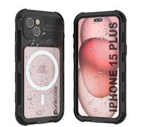 Punkcase for iPhone 15 Plus Waterproof Aluminum Case [Metal Extreme 2.0 Series] IP68 Rugged Bumper Cover W/Buillt in Screen Protector | Ultimate Protection for iPhone 15+ Plus (6.7") [Black]