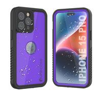PunkCase for iPhone 15 Pro Waterproof Case [StudStar Series] [Slim Fit] [IP68 Certified] [Shockproof] [Dirtproof] [Snowproof] 360 Full Body Armor Cover for iPhone 15 Pro (6.1") (2023) [Purple]