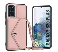 Punkcase Galaxy S20 Plus Wallet Phone Case [Sparkle Series] Stylish PU Leather Crossbody Design W/Purse, Kickstand and Shoulder Strap | Glamarous Protection for Galaxy S20+ Plus 5G (6.7") [Rose]