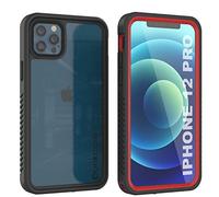 PunkCase iPhone 12 Pro Waterproof Case [Extreme Series] [Slim Fit] [IP68 Certified] [Shockproof] [Snowproof] Armor Cover W/Built In Screen Protector Compatible with Apple iPhone 12 Pro (6.1") (Red)