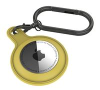 Punkcase Silicone Case for AirTag Anti-Scratch Protective Skin Cover Holder with Loop Keychain for AirTags | Securely Attaches to Keys, Backpacks, and Luggage [Yellow]