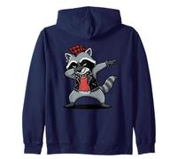 Punkrock Raccoon - DAB Move in Comic Style Zip Hoodie