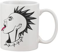 Punks Not Dead Girl Ceramic Mug White
