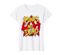 Punks Not Dead Value Graphic T-Shirt, Women, White, L