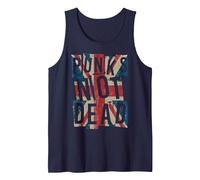 Punks Not Dead - Vintage - UK London Flag - Punk is Not Dead Tank Top, Men, Navy Blue, X-Large