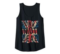Punks Not Dead - Vintage - UK London Flag - Punk is Not Dead Tank Top, Women, Black, Medium