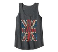 Punks Not Dead - Vintage - UK London Flag - Punk is Not Dead Tank Top, Women, Dark Heather Grey, Medium