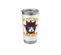 Punky Cat Face My Cat Loves Punk Rock Stainless Steel Insulated Tumbler