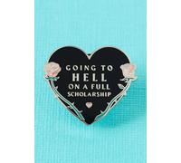 Punky Pins - Going To Hell On A Full Scholarship - Pin - black - Onesize - Enamel,Enamel Onesize