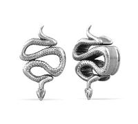 PUNKYOUTH 1 Pair Enigmatic Serpent Ear Tunnels - Occult Gothic Snake Saddle Gauges Double Flared Plugs for Women Men with Stretched Ears, Darkwear Halloween Jewelry 0g-25mm, 25mm (1 in), Metal, no