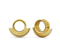 PUNKYOUTH 1 Pair Radiant Wing Ear Tunnels - Art Deco Gothic Plugs & Gauges, Alternative Stretching Jewelry for Women Men, Double Flare Saddle Ear Plugs for Stretched Lobes 0g-1 Inch, 19mm (3/4 in