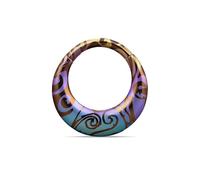 PUNKYOUTH 16G Titanium Septum Clicker Iridescent Hoop Piercing Jewelry for Women Men Minimalist Futurism Cyber Gothic Style for Alternative and Everyday Wear