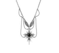 PUNKYOUTH Baroque Dangle Earrings for Women 18G 1mm - Fleur-de-lis & Heartburst Wings Hoop Drop Designs, Elegant Gothic Statement Jewelry for Emo Punk Streetwear & Halloween, One Size, Stainless Steel