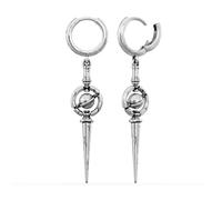 PUNKYOUTH Gothic Dangle Earrings for Women Men - 18G Spiked Hoop Drop Jewelry, Celestial Punk Astral Statement Accessories, Edgy Alternative Grunge Gift, 1mm(18G), Brass, No Gemstone