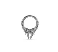 PUNKYOUTH Gothic Punk Titanium Septum Clicker 16G 8mm Nose Ring Hoop Surgical Steel Jewelry Baroque Skull Rebel Heart Medusa Kraken Octopus Tentacle Daith Earrings Cartilage Helix Rook Gift