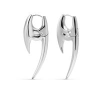 PUNKYOUTH Sharp Line Fluid Curve Earrings 18G 1mm Piercing Jewelry Edgy Minimalist Modern Claw Spike Huggie Hoop Dangle Drop For Women Men Polished Statement Everyday Wear Fashion Accessories, 1mm(18G